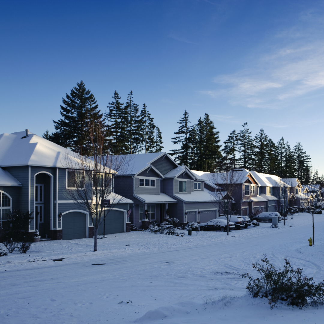 A house covered in snow